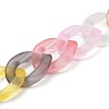 Frosted Transparent Acrylic Curb Chain for DIY Keychains HJEW-JM00400-06-2