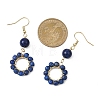 304 Stainless Steel Round Dangle Earrings EJEW-JE06786-01-2