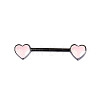 Brass Enamel Pink Heart Barbell Nipple Rings FS-WGE2017-05-1