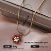 Vintage 304 Stainless Steel Red Enamel Pendant Round Snake Chain Necklaces for Women XE2810-5-1