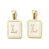Ion Plating(IP) 304 Stainless Steel Pave Shell Pendants X-STAS-G327-01G-L-1