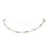 Shell Pearl Nuggets Beads & 304 Stainless Steel Heart Link Chains Necklaces NJEW-JN06363-2