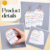 100Pcs Birthday Theme Rectangle Paper Tag Cards with 20m Jute Cord Kit DIY-SP0003-89B-4