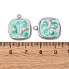 304 Stainless Steel Enamel Pendants STAS-P406-25A-P-3