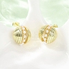 Round Brass Stud Earrings EJEW-D351-01G-5