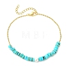 Natural Dyed Freshwater Shell Nuggets Beaded 304 Stainless Steel Cable Chain Anklets for Women AJEW-AN00827-02-3