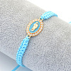 Religion Alloy Rhinestone and Enamel Link Bracelets FS-WG5574D-11-1