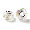 Shell Transparent Brass Cores Acrylic European Beads OACR-M024-08S-12-2