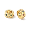 Brass Micro Pave Colorful Cubic Zirconia European Beads CU-CBA42CA-03G-1