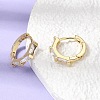 Brass Pave Cubic Zirconia Hoop Earrings EJEW-G471-09G-01-2