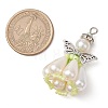 Pearlized Glass Pearl Beads  Pendants PALLOY-MZ00487-01-2