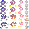 Gorgecraft 4 Sheets 2 Styles Flower PVC Waterproof Car Stickers DIY-GF0008-94C-1