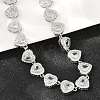 Brass Pave Clear Cubic Zirconia Heart Tennis Necklaces KK-CBA4547-17A-P-2
