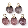 Natural Strawberry Quartz Charms X-G-N326-58F-2