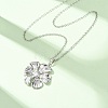 304 Stainless Steel Textured Flower Pendant Necklaces for Women NJEW-C117-01C-P-2
