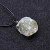 Natural Prehnite Raw Rough Nuggets Pendant Necklace FS-WG50F2C-13-1
