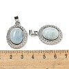 Natural Aquamarine Oval Pendants G-B079-02P-05-3