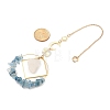 Natural Aquamarine Chip Beaded Hanging Suncatchers HJEW-TA00288-03-3