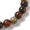 8mm Round Natural Polychrome Jasper/Picasso Stone/Picasso Jasper Braided Bead Bracelets BJEW-C067-01B-19-3