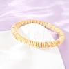 Natural Amber Beaded Stretch Bracelets for Women Men BJEW-D462-02A-5