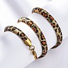 304 Stainless Steel Leopard Print Flat Snake Chain Necklaces for Women NJEW-A044-02B-G-2