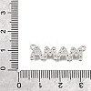 Mother's Day Brass Micro Pave Clear Cubic Zirconia Word Mama Connector Charms KK-V007-36P-3