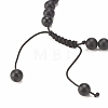 Natural Obsidian & Synthetic Hematite Braided Bead Bracelet with Cubic Zirconia BJEW-JB08117-01-5