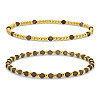 2Pcs 2 Styles Natural Smoky Quartz Beaded Stretch Bracelets TU5709-5-1