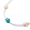 3Pcs 3 Color Dyed Synthetic Turquoise Tortoise & Acrylic Beaded Necklaces Set NJEW-JN04036-5