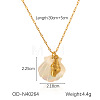 Ocean Theme Natural Shell & 304 Stainless Steel Pendant Dapped Chain Necklaces for Women FS-WG58500-11-1