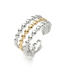 304 Stainless Steel Double Color Cuff Rings RJEW-S635-01GP-F-4