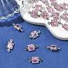 SHEGRACE Brass Pave Cubic Zirconia Square Connector Charms XGRQ2O264-440E-P-4