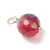 AB Color Plated Transparent Glass Pendants PALLOY-JF04972-02-4