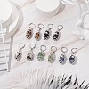 5 Pairs 5 Style Natural Mixed Stone Bullet Dangle Leverback Earrings EJEW-JE05067-2