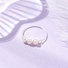 Round Natural Cultured Freshwater Pearl Finger Rings RJEW-JR00851-02-2