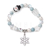 Christmas Theme Synthetic Moonstone and Alloy Snowflake
Charms Bracelets for Women BJEW-TA00560-2