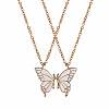 2Pcs Matching Butterfly Pendant Necklaces Set JN1033D-1-2