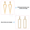 2 Pairs 2 Style 316 Surgical Stainless Steel Hollow Out Triangle & Rectangle Dangle Stud Earrings EJEW-AN0001-86-3