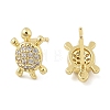 Brass Micro Pave Clear Cubic Zirconia Stud Earrings EJEW-R016-26G-03-4