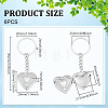 6Pcs 316 Stainless Steel Photo Locket Keychain KEYC-UN00013-3