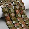 Natural Unakite Beads Strands G-C285-A12-01-1
