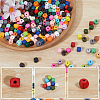 Spray Painted Wooden Beads WOOD-PA0001-53B-6