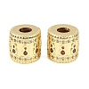 Brass Micro Pave Cubic Zirconia European Beads KK-D109-09A-G-1