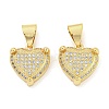 Brass Micro Pave Clear Cubic Zirconia Pendants ZIRC-P115-07C-G-1