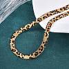 304 Stainless Steel Leopard Print Flat Snake Chain Necklaces for Women NJEW-A044-02A-G-3