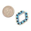Synthetic Blue Spinel & Dyed Natural Magnesite Faceted Round and Glass Seed Beaded Pendants PALLOY-MZ01167-03-2