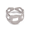 304 Stainless Steel Oval Chains Shape Cuff Rings for Women RJEW-G285-13P-2