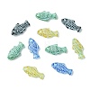 40Pcs 4 Colors Painted Transparent Glass Beads GLAA-CJ0003-02-8