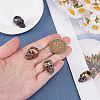 4Pcs 4 Colors Skull Brass European Beads KK-OC0001-83-3