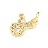 Brass Micro Pave Clear Cubic Zirconia Pendants KK-F938-25E-G-2